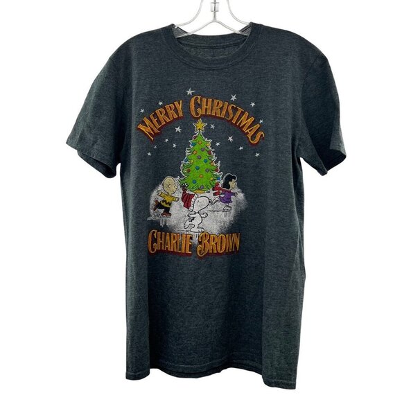 Peanuts Christmas Women's Short Sleeve T-Shirt Gray/Multi Size Medium - Picture 1 of 8